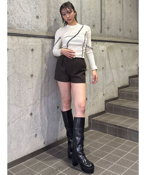 MURUA（ムルーア）の「2wayスタッズカバーブーツ（ブーツ・レディース・ブラック・22.5/23.5/24.5）」の3枚目の写真