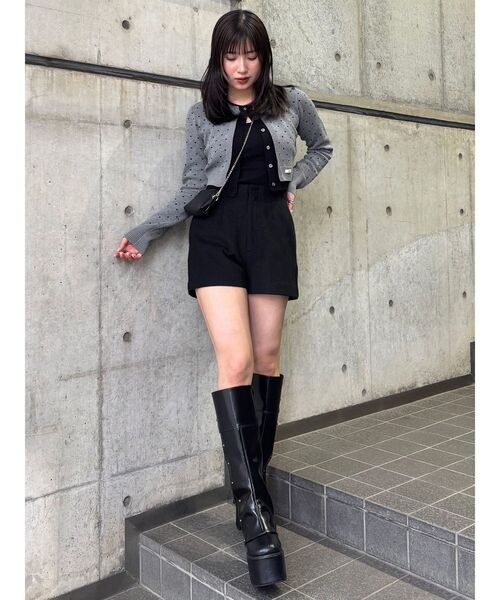 MURUA（ムルーア）の「2wayスタッズカバーブーツ（ブーツ・レディース・ブラック・22.5/23.5/24.5）」の7枚目の写真