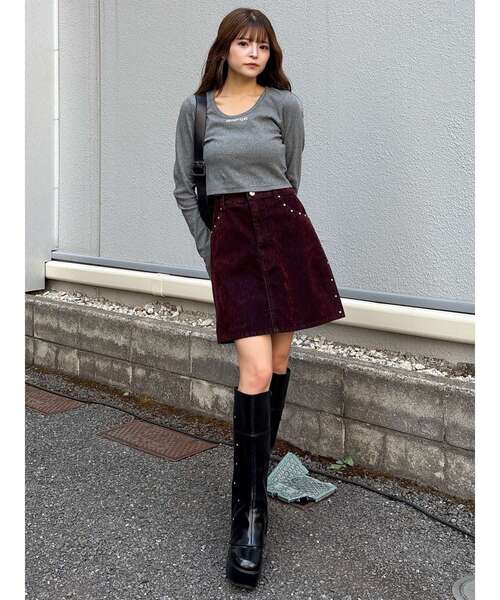 MURUA（ムルーア）の「2wayスタッズカバーブーツ（ブーツ・レディース・ブラック・22.5/23.5/24.5）」の9枚目の写真