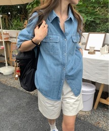 デニムシャツトップス
