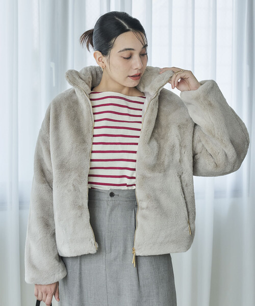 FREAK'S STORE(フリークスストア)の「TATRAS × FREAK'S STORE/タトラス BARBRA<別注カラーあり> /バルブラ/ファージャケット(その他アウター・レディース・グレー/ライトグレー/ブラック/ベージュ/ダークブラウン・2/1)」の6枚目の写真