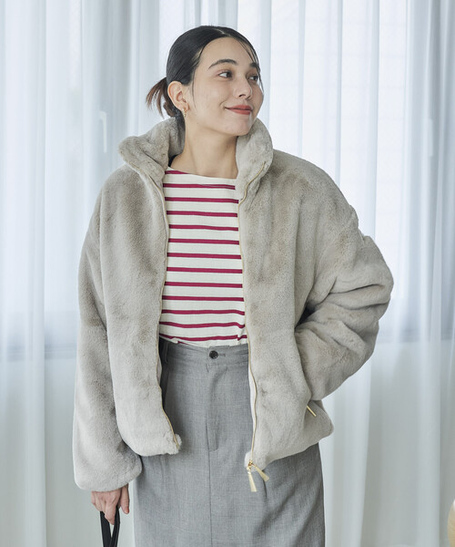FREAK'S STORE(フリークスストア)の「TATRAS × FREAK'S STORE/タトラス BARBRA<別注カラーあり> /バルブラ/ファージャケット(その他アウター・レディース・グレー/ライトグレー/ブラック/ベージュ/ダークブラウン・2/1)」の7枚目の写真