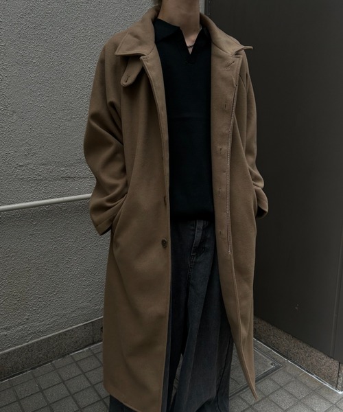 CREARE -LINO-（クレアーレリノ）の「フェイクウールステンカラーコート（ステンカラーコート・メンズ・チャコール/ベージュ/ブラック・M/L）」の17枚目の写真