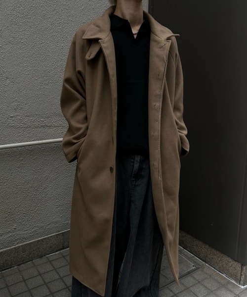 CREARE -LINO-（クレアーレリノ）の「フェイクウールステンカラーコート（ステンカラーコート・メンズ・チャコール/ベージュ/ブラック・M/L）」の12枚目の写真