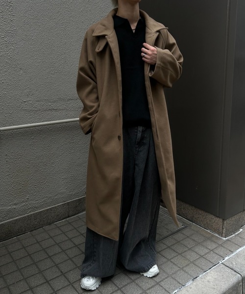 CREARE -LINO-（クレアーレリノ）の「フェイクウールステンカラーコート（ステンカラーコート・メンズ・チャコール/ベージュ/ブラック・M/L）」の8枚目の写真