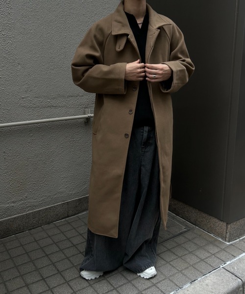 CREARE -LINO-（クレアーレリノ）の「フェイクウールステンカラーコート（ステンカラーコート・メンズ・チャコール/ベージュ/ブラック・M/L）」の5枚目の写真