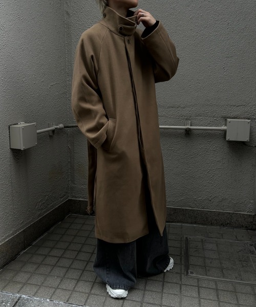 CREARE -LINO-（クレアーレリノ）の「フェイクウールステンカラーコート（ステンカラーコート・メンズ・チャコール/ベージュ/ブラック・M/L）」の18枚目の写真