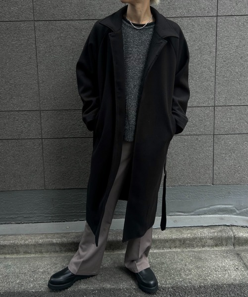 CREARE -LINO-（クレアーレリノ）の「フェイクウールステンカラーコート（ステンカラーコート・メンズ・チャコール/ベージュ/ブラック・M/L）」の22枚目の写真