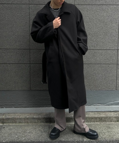 CREARE -LINO-（クレアーレリノ）の「フェイクウールステンカラーコート（ステンカラーコート・メンズ・チャコール/ベージュ/ブラック・M/L）」の11枚目の写真