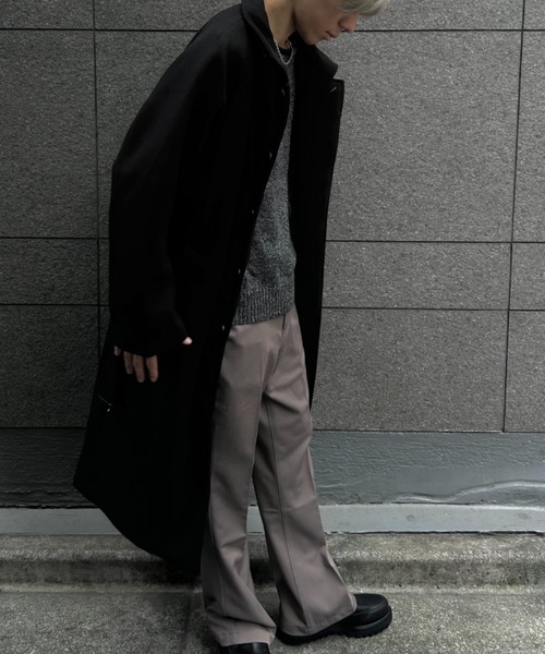 CREARE -LINO-（クレアーレリノ）の「フェイクウールステンカラーコート（ステンカラーコート・メンズ・チャコール/ベージュ/ブラック・M/L）」の10枚目の写真