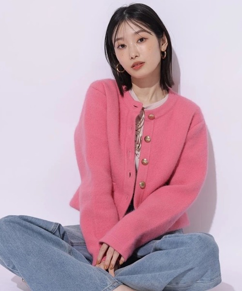 Mystrada（マイストラーダ）の「金釦コーディガン（ニット/セーター・レディース・レッド系その他3/ピンク/ホワイト/チャコールグレー・38/36）」の3枚目の写真