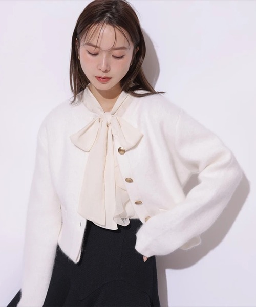 Mystrada（マイストラーダ）の「金釦コーディガン（ニット/セーター・レディース・レッド系その他3/ピンク/ホワイト/チャコールグレー・38/36）」の5枚目の写真