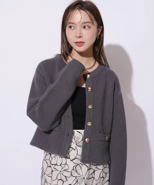 Mystrada（マイストラーダ）の「金釦コーディガン（ニット/セーター・レディース・レッド系その他3/ピンク/ホワイト/チャコールグレー・38/36）」の8枚目の写真