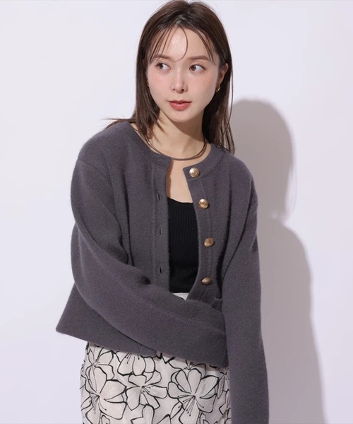 Mystrada（マイストラーダ）の「金釦コーディガン（ニット/セーター・レディース・レッド系その他3/ピンク/ホワイト/チャコールグレー・38/36）」の10枚目の写真