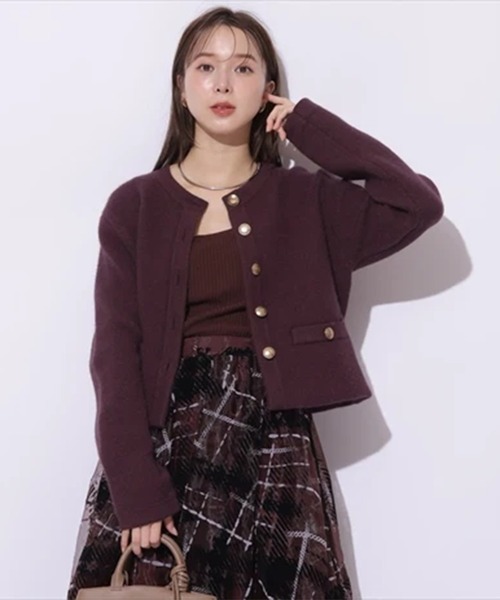 Mystrada（マイストラーダ）の「金釦コーディガン（ニット/セーター・レディース・レッド系その他3/ピンク/ホワイト/チャコールグレー・38/36）」の15枚目の写真