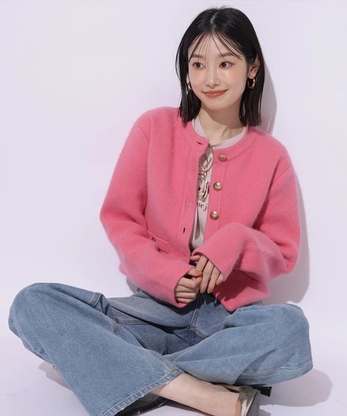 Mystrada（マイストラーダ）の「金釦コーディガン（ニット/セーター・レディース・レッド系その他3/ピンク/ホワイト/チャコールグレー・38/36）」の13枚目の写真