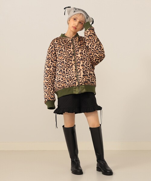 【新品未使用】mmts 猫　リバーシブルブルゾン ヒョウ柄　マミタス 試着のみ】mmts 猫刺繍リバーシブルブルゾン ヒョウ柄 - メルカリ