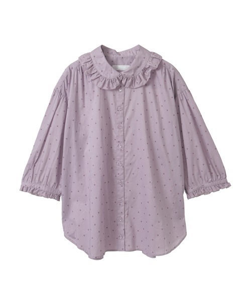 PINK HOUSE（ピンクハウス）の「水玉プリントブラウス（シャツ/ブラウス・レディース・ラベンダー/ライトブルー/ブラック×ホワイト/ピンク/レッド・フリー）」の2枚目の写真