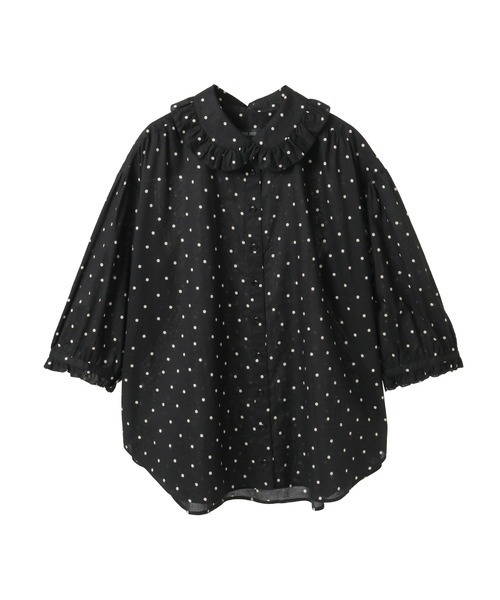 PINK HOUSE（ピンクハウス）の「水玉プリントブラウス（シャツ/ブラウス・レディース・ラベンダー/ライトブルー/ブラック×ホワイト/ピンク/レッド・フリー）」の3枚目の写真