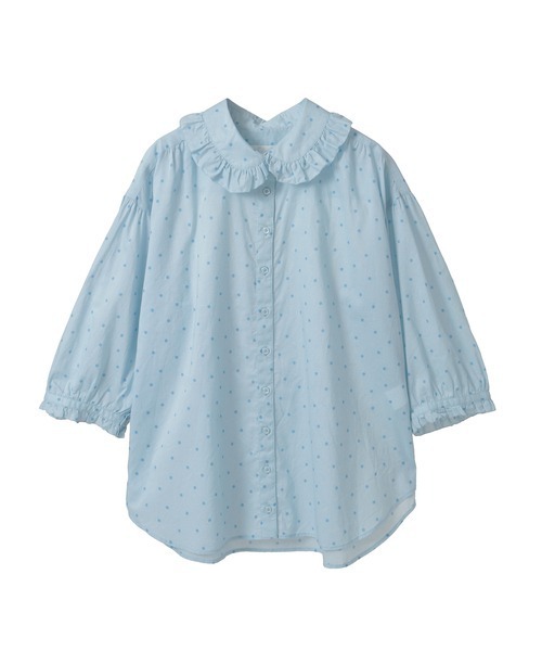 PINK HOUSE（ピンクハウス）の「水玉プリントブラウス（シャツ/ブラウス・レディース・ラベンダー/ライトブルー/ブラック×ホワイト/ピンク/レッド・フリー）」の6枚目の写真