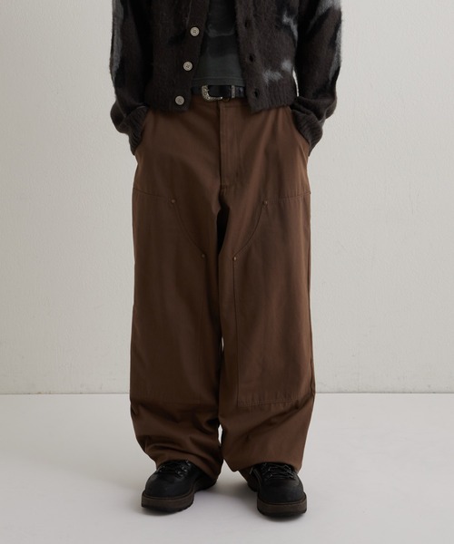 WHO'S WHO gallery（フーズフーギャラリー）の「【KOOKY'N/クーキー】ダックダブルニーパンツ（デニムパンツ・レディース・ブラウン/アイボリー/ブラック・FREE）」の3枚目の写真