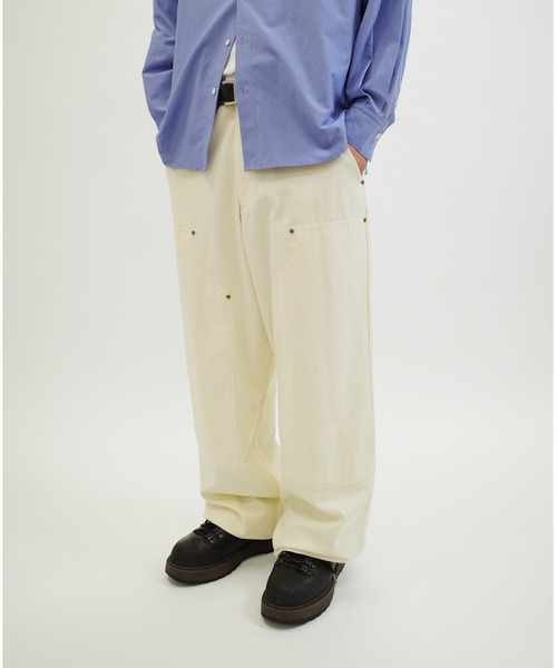 WHO'S WHO gallery（フーズフーギャラリー）の「【KOOKY'N/クーキー】ダックダブルニーパンツ（デニムパンツ・レディース・ブラウン/アイボリー/ブラック・FREE）」の4枚目の写真