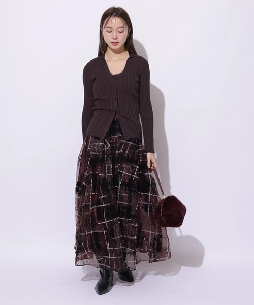 マイストラーダ　レースキャミアンサンブル　茶色　新品タグ付き レースキャミアンサンブル（ニット/セーター）｜Mystrada（マイ