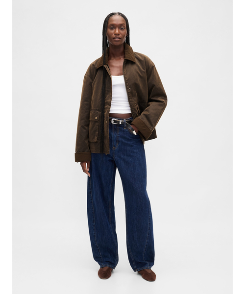 GAP（ギャップ）の「ワックス キャンバス バーンジャケット（その他アウター・レディース・ブラウン・XS/S/M/L/XXS）」の2枚目の写真