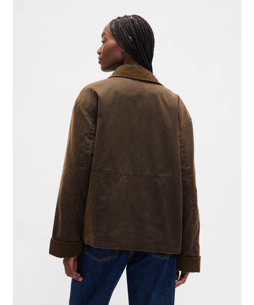 GAP（ギャップ）の「ワックス キャンバス バーンジャケット（その他アウター・レディース・ブラウン・XS/S/M/L/XXS）」の3枚目の写真