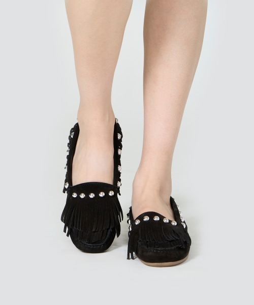 PELLICO SUNNY(ペリーコサニー)の「SACO スタッズ モカシン 1.0cm BLACK(モカシン/デッキシューズ・レディース・ブラック・35/36/37/38/39)」の6枚目の写真