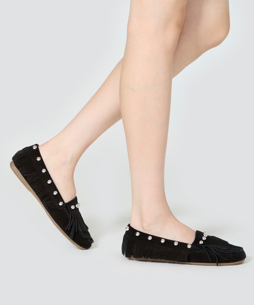 PELLICO SUNNY(ペリーコサニー)の「SACO スタッズ モカシン 1.0cm BLACK(モカシン/デッキシューズ・レディース・ブラック・35/36/37/38/39)」の7枚目の写真