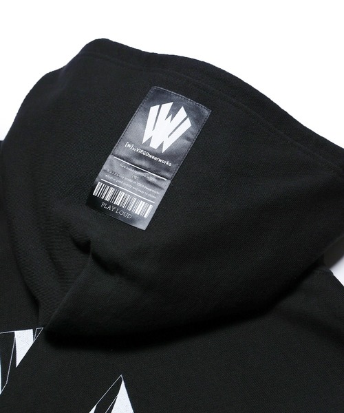 [W] by VIRGOwearworks（ダブリューバイヴァルゴウェアーワークス）の「Warp logo zip hoodie（パーカー・メンズ・ブラック/グレー/オリーブドラブ・MEDIUM/LARGE/X-LARGE）」の19枚目の写真