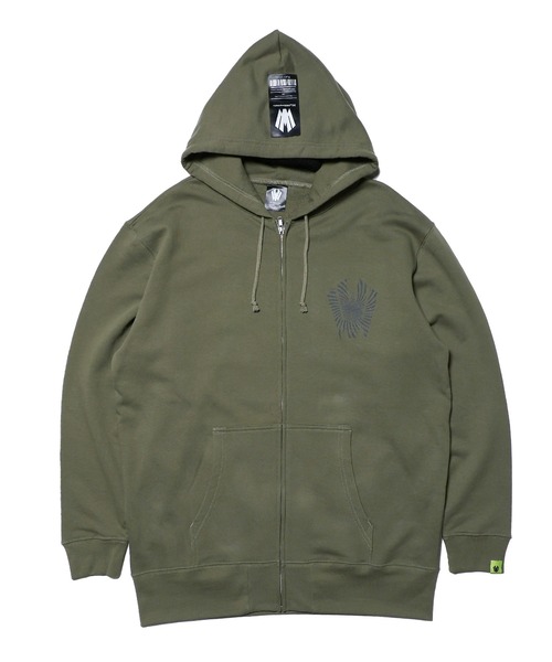 [W] by VIRGOwearworks（ダブリューバイヴァルゴウェアーワークス）の「Warp logo zip hoodie（パーカー・メンズ・ブラック/グレー/オリーブドラブ・MEDIUM/LARGE/X-LARGE）」の11枚目の写真