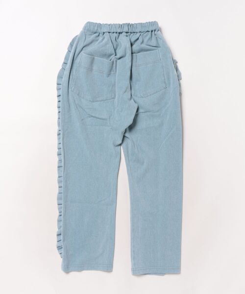 maarook（マルーク）の「ブルーデニムニットフリルロングパンツ（デニムパンツ・キッズ・ブルー・160cm/150cm/140cm）」の2枚目の写真