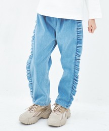 maarook | ブルーデニムニットフリルロングパンツ(デニムパンツ)