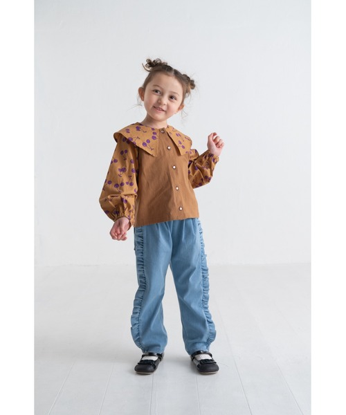 maarook（マルーク）の「ブルーデニムニットフリルロングパンツ（デニムパンツ・キッズ・ブルー・160cm/150cm/140cm）」の11枚目の写真