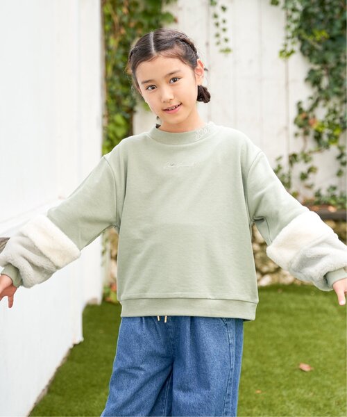 ikka（イッカ）の「袖ファー刺繍ラインストーンプルオーバー（120~160cm）（スウェット・キッズ・オフホワイト/ブルー/ダークグレー/ミント・120/130/140/150/160）」の22枚目の写真