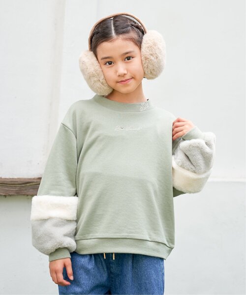 ikka（イッカ）の「袖ファー刺繍ラインストーンプルオーバー（120~160cm）（スウェット・キッズ・オフホワイト/ブルー/ダークグレー/ミント・120/130/140/150/160）」の15枚目の写真