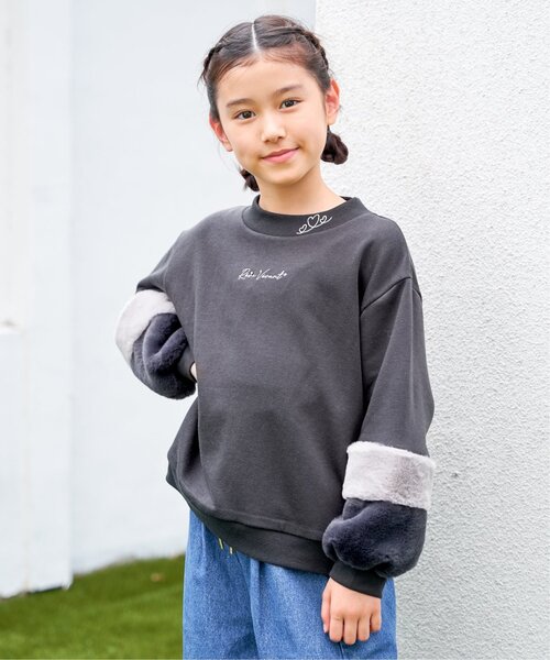 ikka（イッカ）の「袖ファー刺繍ラインストーンプルオーバー（120~160cm）（スウェット・キッズ・オフホワイト/ブルー/ダークグレー/ミント・120/130/140/150/160）」の19枚目の写真