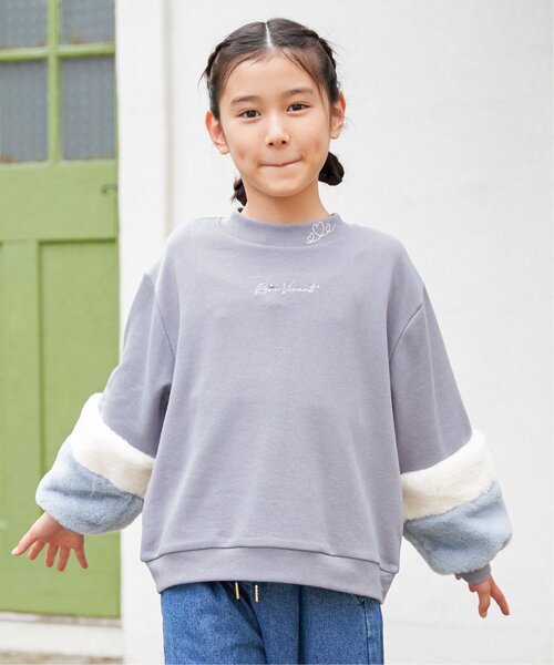 ikka（イッカ）の「袖ファー刺繍ラインストーンプルオーバー（120~160cm）（スウェット・キッズ・オフホワイト/ブルー/ダークグレー/ミント・120/130/140/150/160）」の11枚目の写真