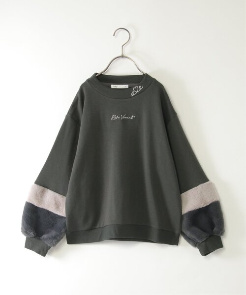 ikka（イッカ）の「袖ファー刺繍ラインストーンプルオーバー（120~160cm）（スウェット・キッズ・オフホワイト/ブルー/ダークグレー/ミント・120/130/140/150/160）」の13枚目の写真