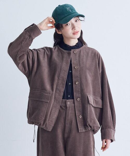 conges payes ADIEU TRISTESSE(コンジェ ペイエ アデュートリステス)の「【FAVE】コーデュロイブルゾン(ブルゾン・レディース・ピンク/ブルーグリーン/ライトグレー/ブラウン・38)」の2枚目の写真