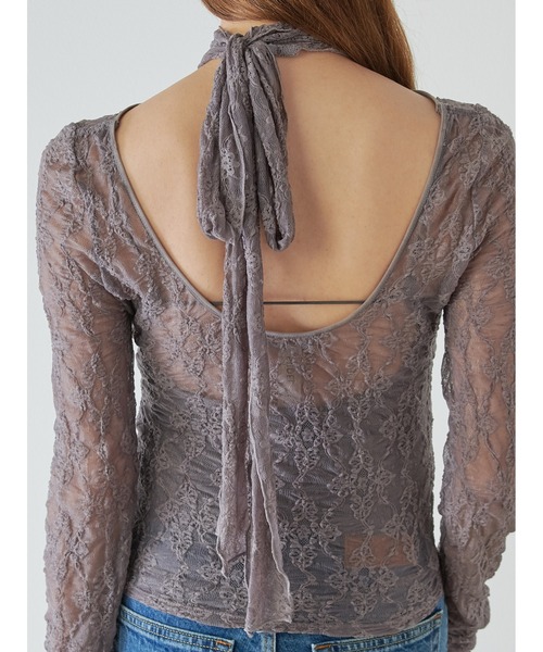 チャコット　レースニット調Tシャツ　　Ｓhauen Chacott】レースシアーTOPS（Tシャツ/カットソー）｜Chacott