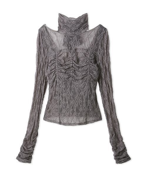 チャコット　レースニット調Tシャツ　　Ｓhauen チャコット レースニット調Tシャツ Shauen 夏のレッスンに