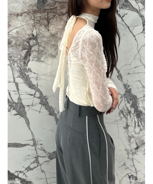 CHACOTT - チャコット　クラッシュベロアTシャツ　ハイストレッチM グレイッシュローズ　新品 Chacott】レースシアーTOPS（Tシャツ/カットソー）｜Chacott