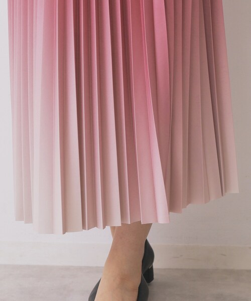 セール】グラデーションプリーツスカート【洗濯機OK/防シワ