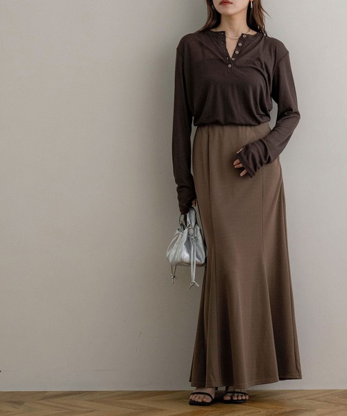 NOAHL（ノアル）の「【NOAHL】ポンチマーメイドスカート（スカート・レディース・ブラウン/ブラック/アイボリー・L/M）」の19枚目の写真