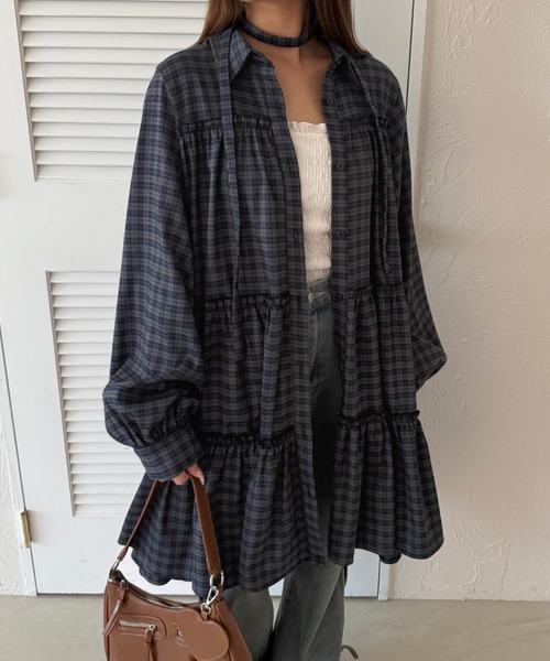 紐付き】マルチウェイアソートティアードシャツワンピース