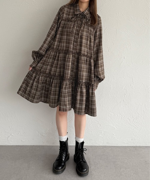 紐付き】マルチウェイアソートティアードシャツワンピース 紐付き】マルチウェイアソートティアードシャツワンピース