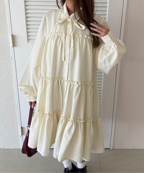 紐付き】マルチウェイアソートティアードシャツワンピース